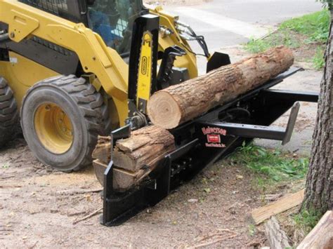 skid steer attachments with saw and wood processor|skid loader mounted firewood processor.